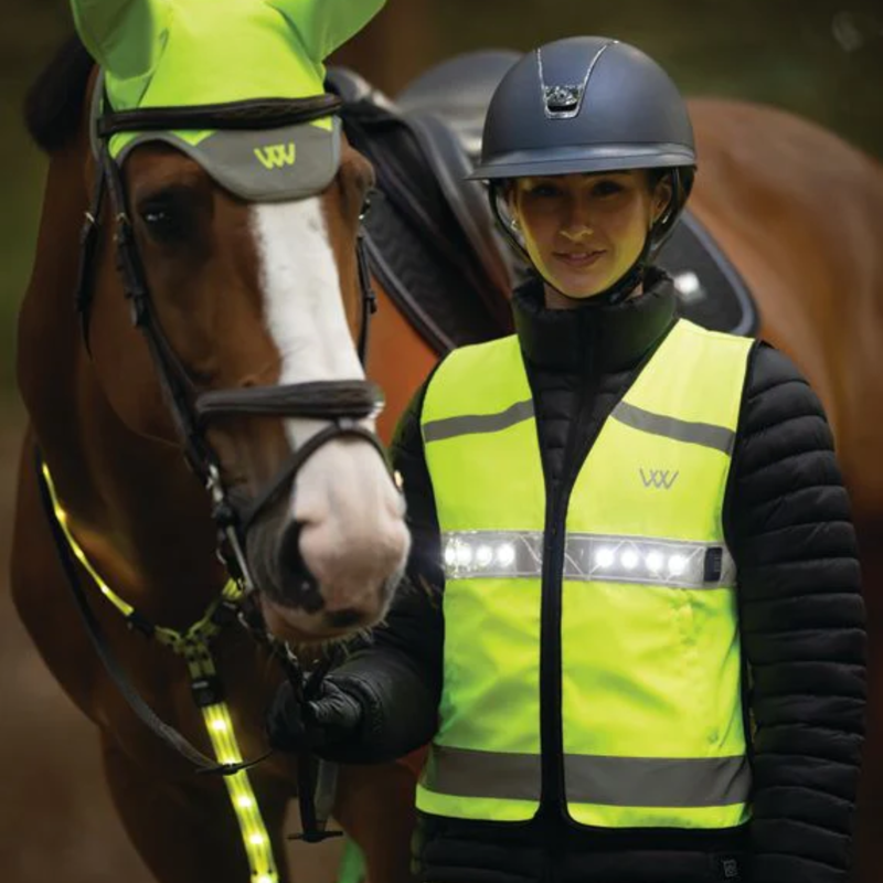 Woof Wear Adult LED Hi Vis Riding Vest - Hi Viz Yellow-2