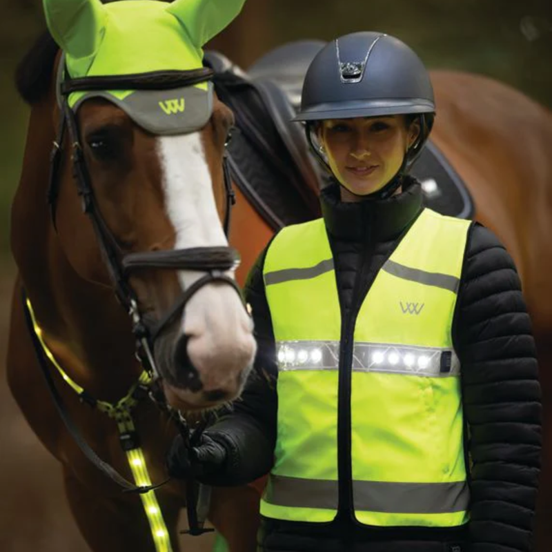 Woof Wear Junior LED Hi Vis Riding Vest - Hi Viz Yellow-2