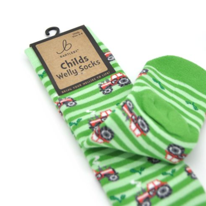 Bartleby Kids Funky Welly Socks - Little Tractor-2