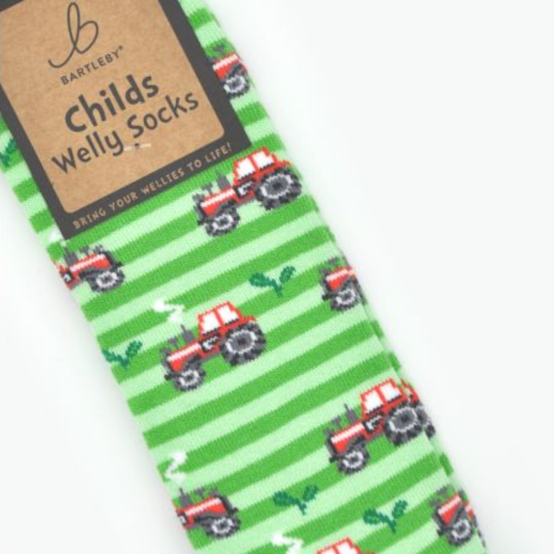 Bartleby Kids Funky Welly Socks - Little Tractor-1
