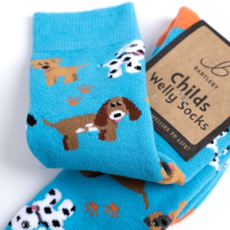 Bartleby Kids Funky Welly Socks - Puppy Love-1