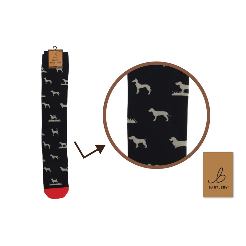 Bartleby Mens Funky Welly Socks - Hunting Dogs