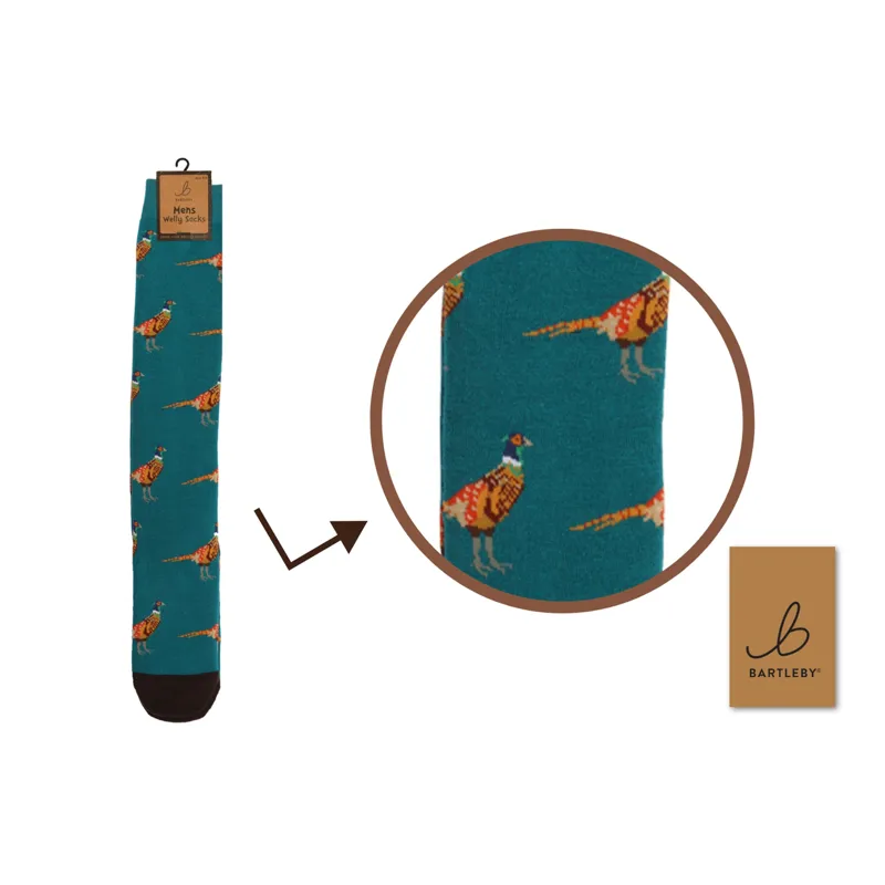 Bartleby Mens Funky Welly Socks Golden Pheasant