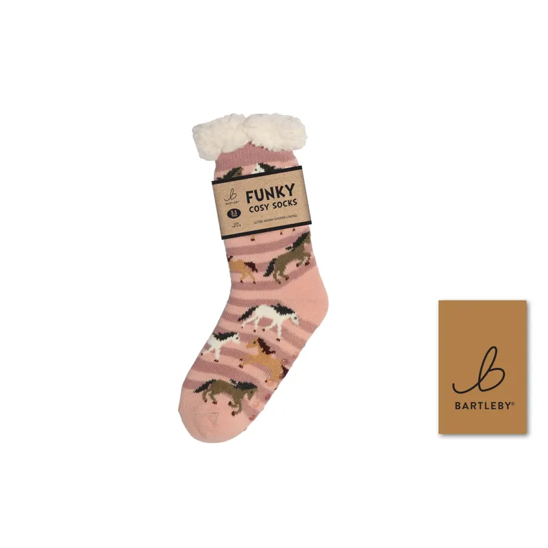 Bartleby Ladies Sherpa Socks - Galloping Horses
