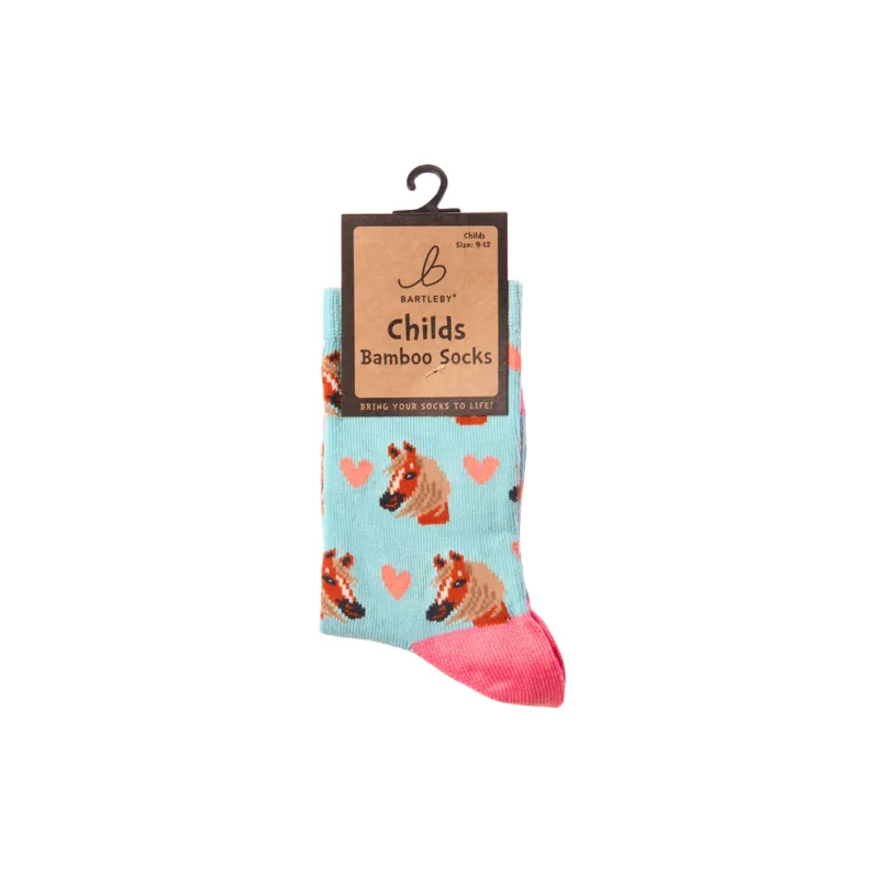 Bartleby Childrens Funky Bamboo Socks - Horse Love