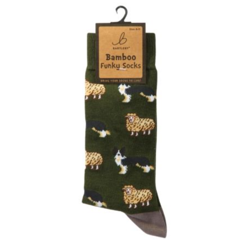 Bartleby Mens Funky Bamboo Socks - Sheep and Dog