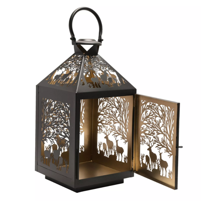 Stag Silhouette Lantern - Square-3