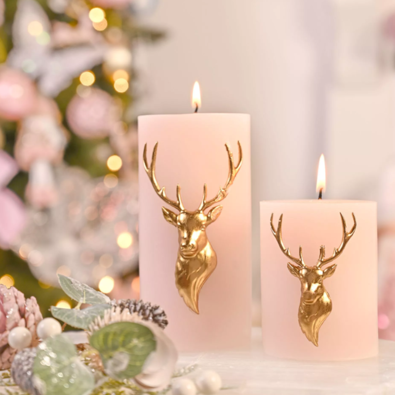Blush Stag Tall Pillar Candle-1