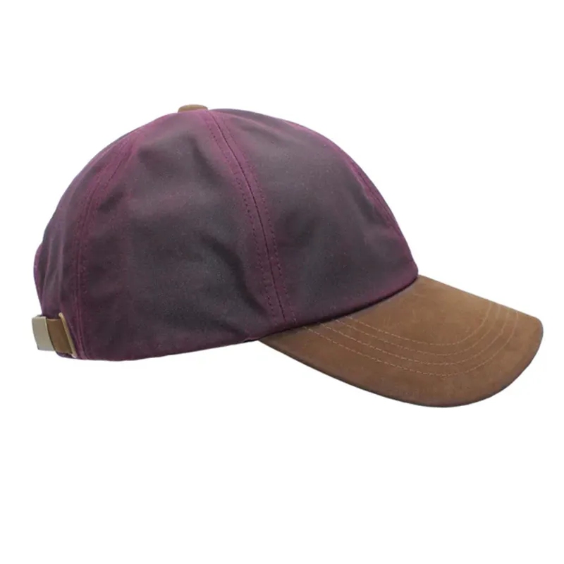 Heather Hamilton Wax Leather Peak Baseball Cap - Merlot