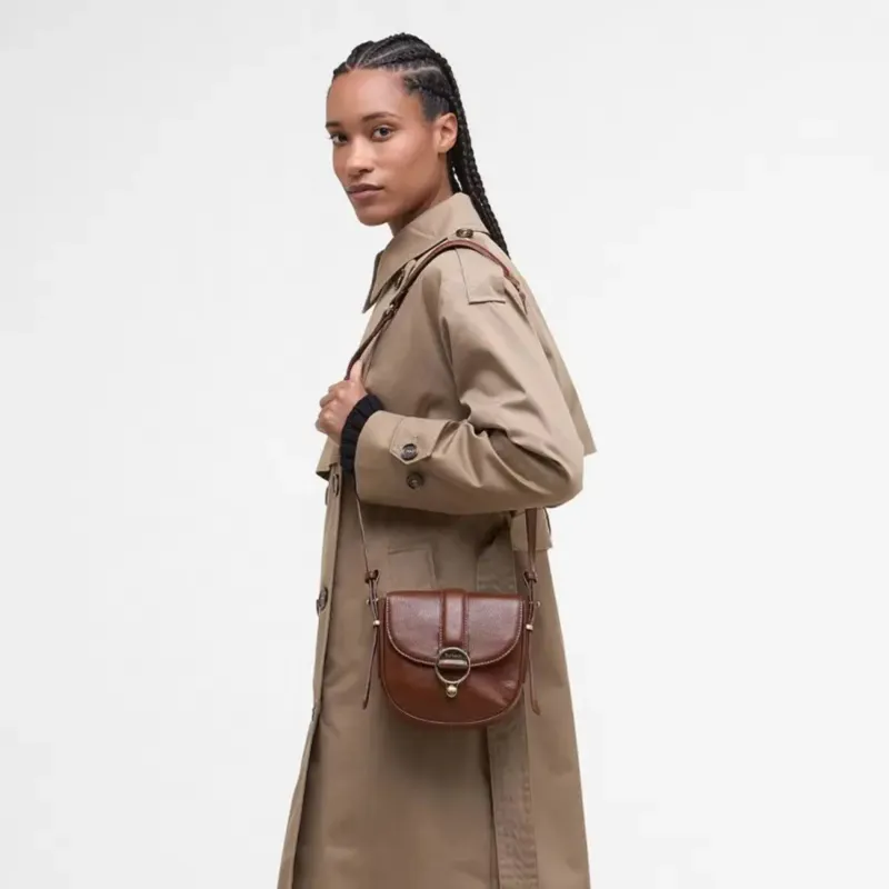 Barbour Ladies Elm Leather Crossbody Bag - Brown-4