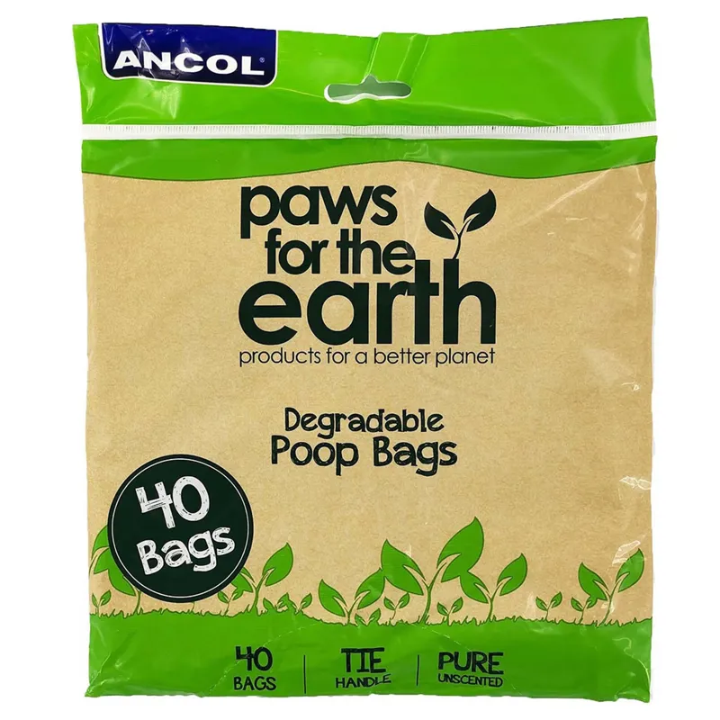 Ancol Paws For The Earth Flat Pack Poop Bag - 18 cm x 34 cm 40 bags