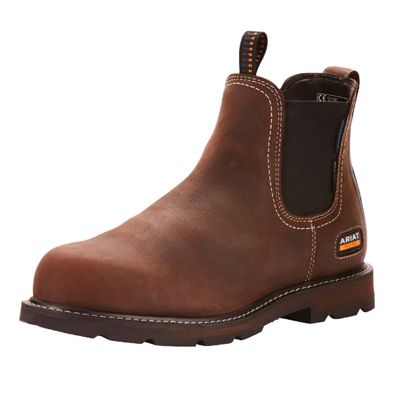 Ariat Groundbreaker Waterproof Steel Toe Work Boot - Brown