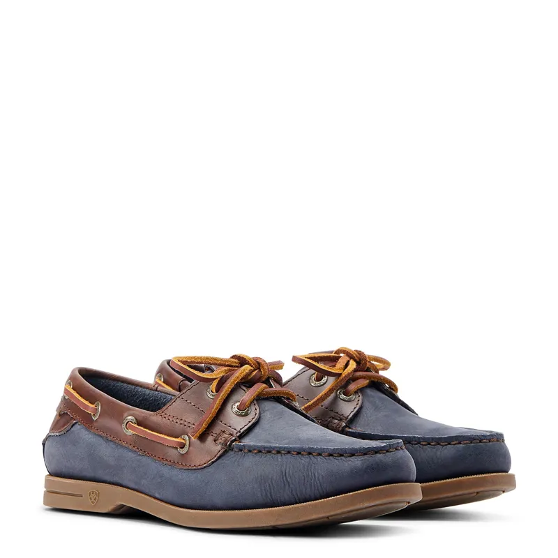 Ariat Ladies Antigua Deck Shoe - Navy/Chocolate