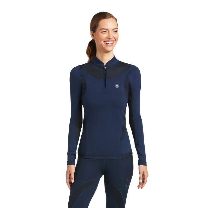 Ariat Ladies Ascent 1/4 Zip Baselayer - Navy