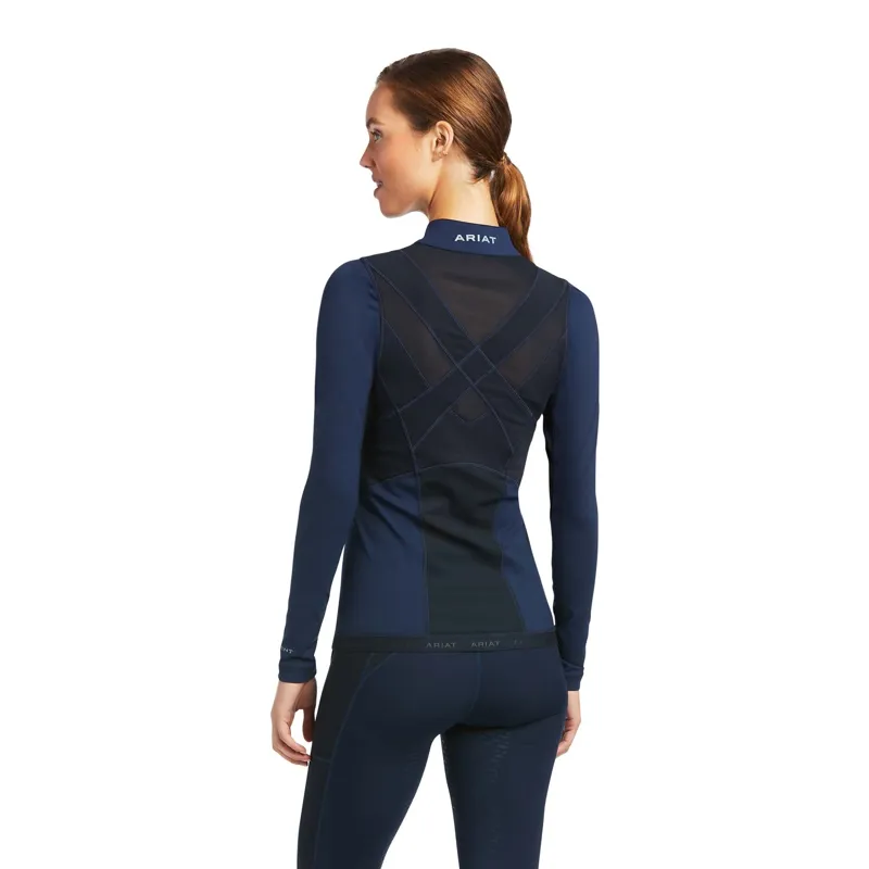 Ariat Ladies Ascent 1/4 Zip Baselayer - Navy-1