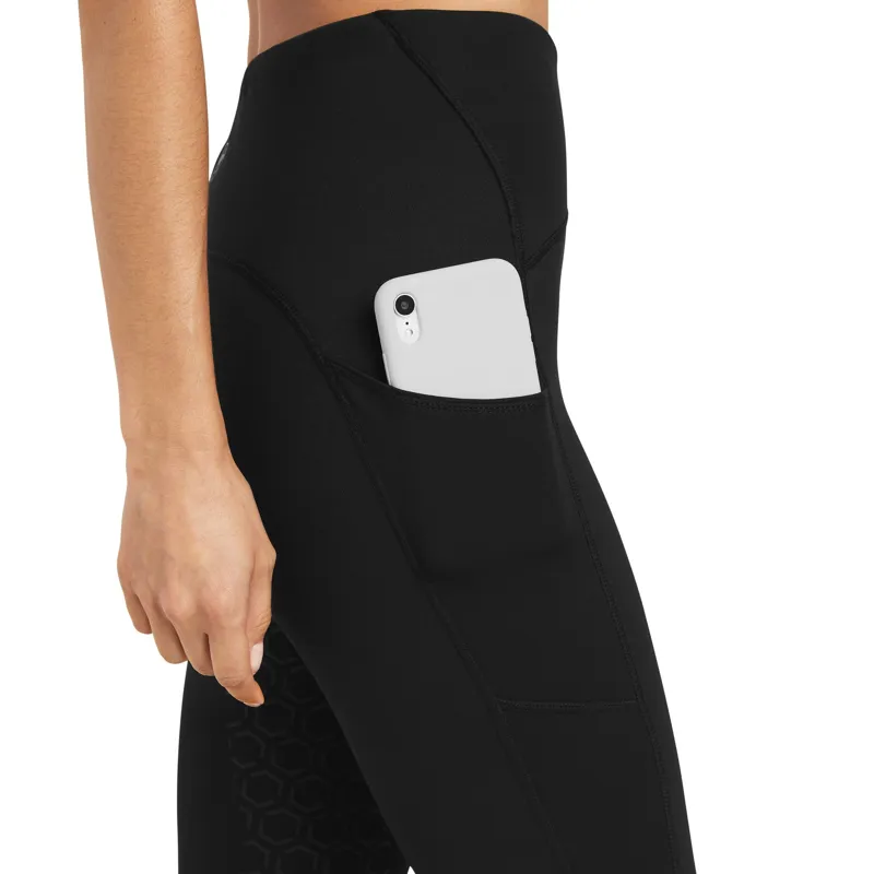 Ariat Ladies Venture Thermal Half Grip Tights - Black-2