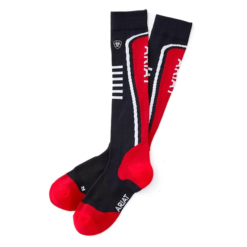 AriatTEK Slimline Socks - Navy/Red