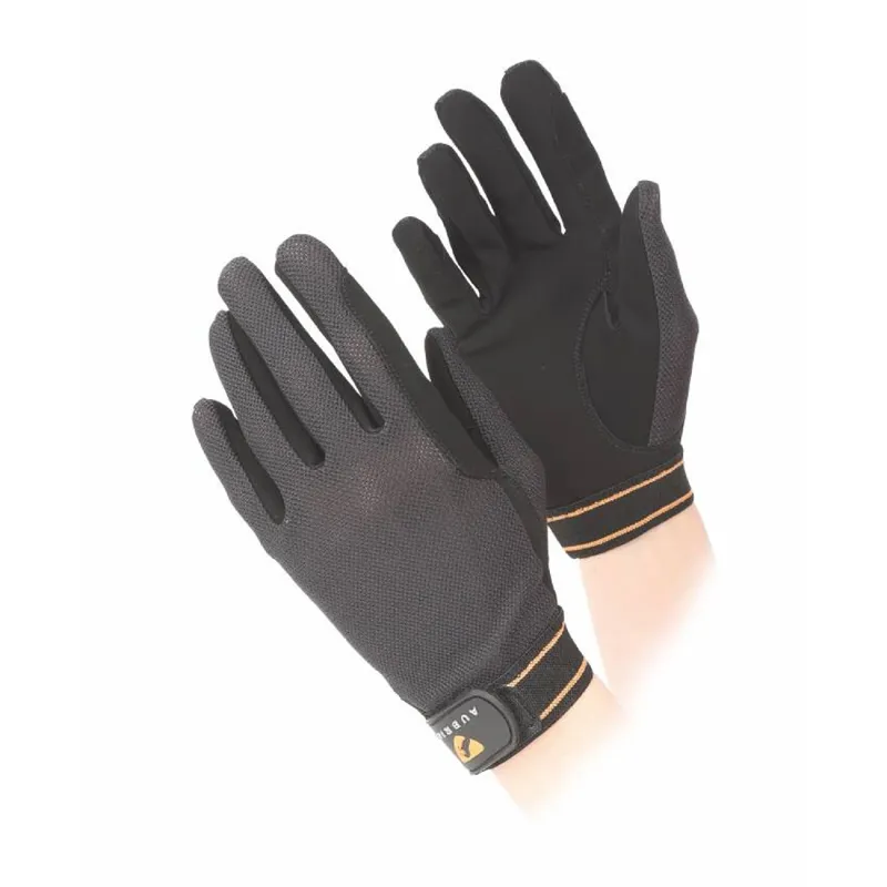 Aubrion Mesh Riding Gloves - Child Black