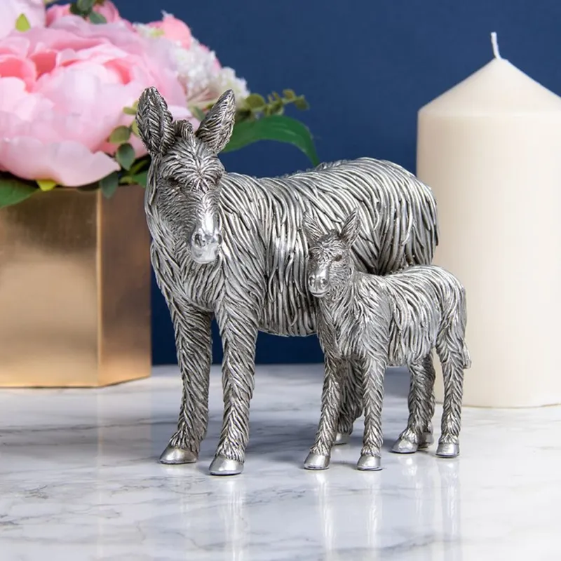 Lesser and Pavey Silver Donkey and Foal-1