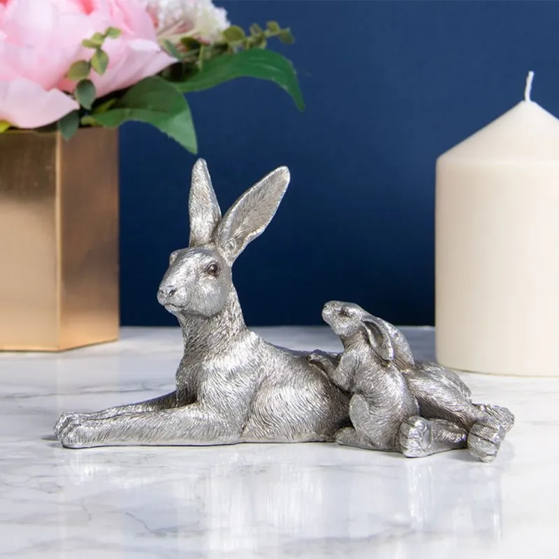 Lesser and Pavey Silver Laid Hare and Young -1