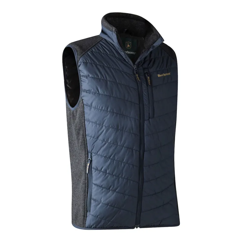 Deerhunter Mens Moor Padded Waistcoat With Knit - Dark Blue