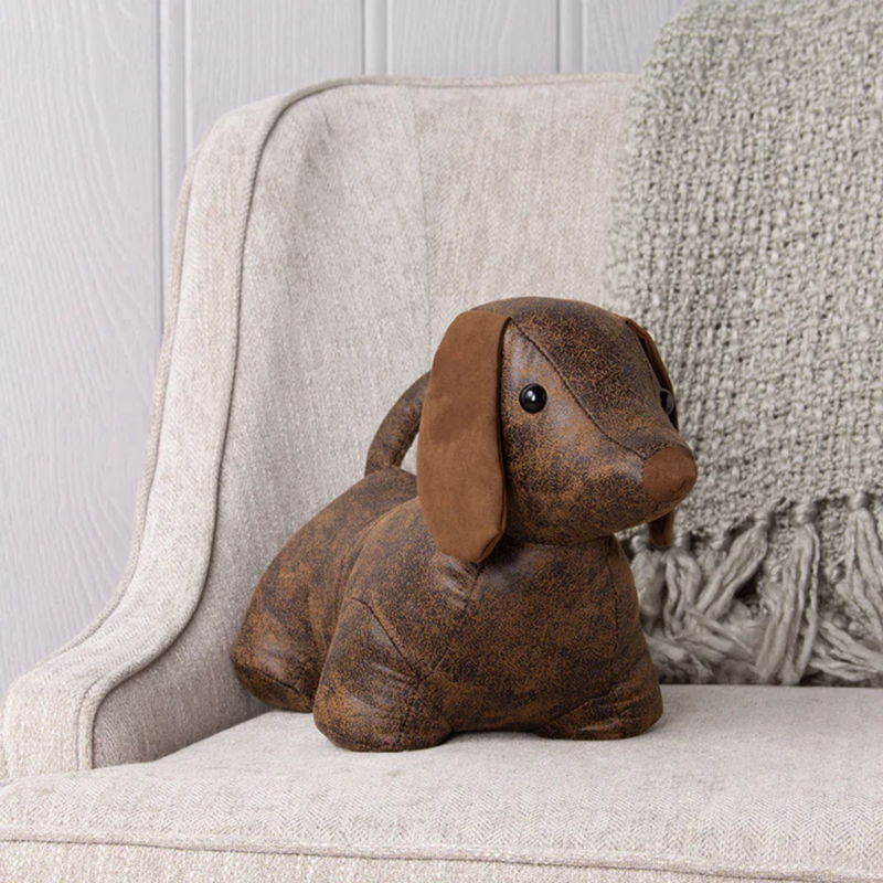Dexter Daschund Dog Door Stop - Brown-2