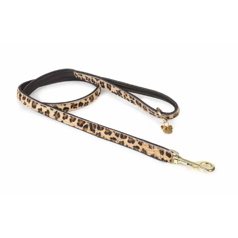 Digby and Fox Cow Hair Dog Lead - Leopard