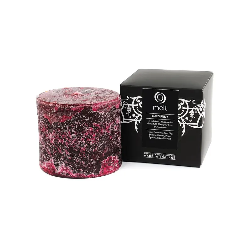 Melt Burgundy Scented Short Fat Candle