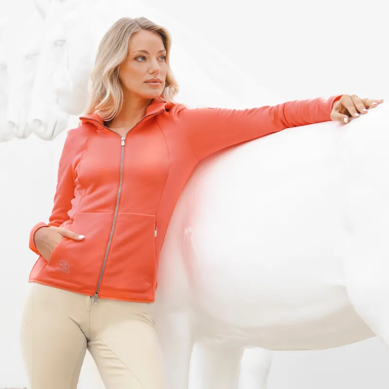 Pikeur Ladies Velvet Jacket - Coral Red-3