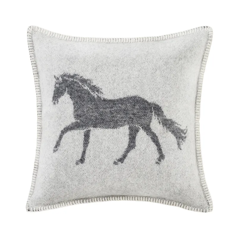 J.J. Textile Horse Wool Cushion Cover - Black