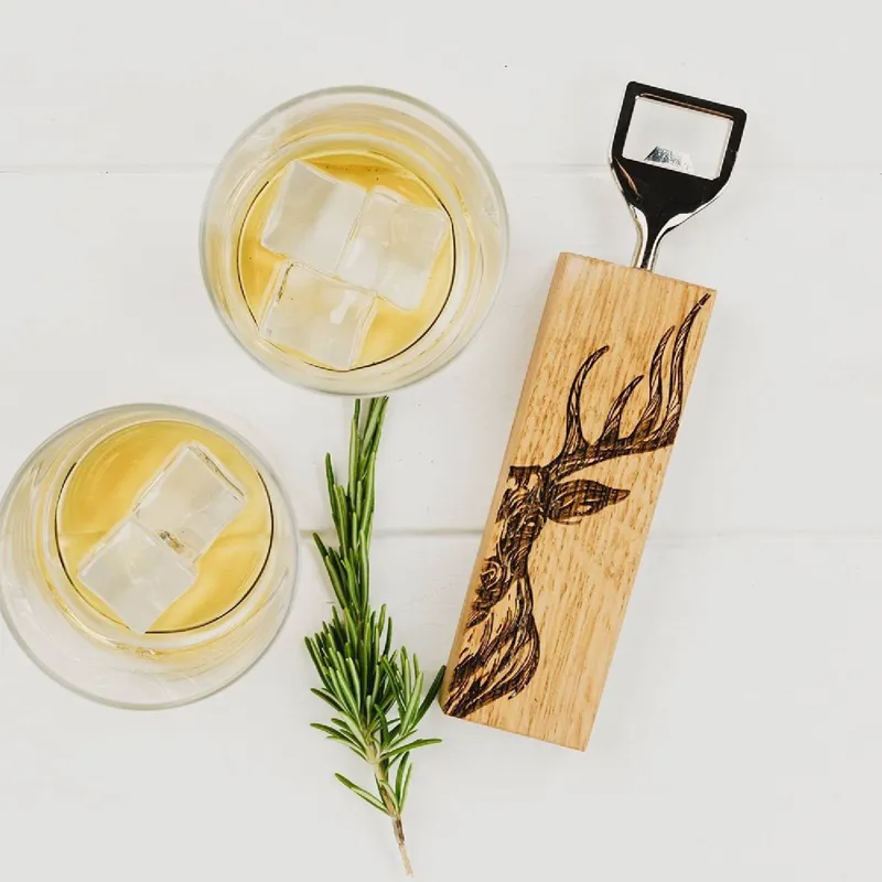Selbrae House Stag Oak Bottle Opener-1