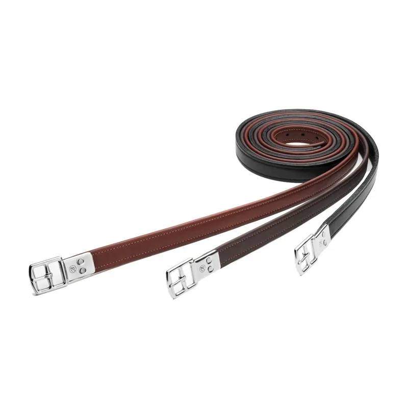 Bates Stirrup Leathers - Havana-1