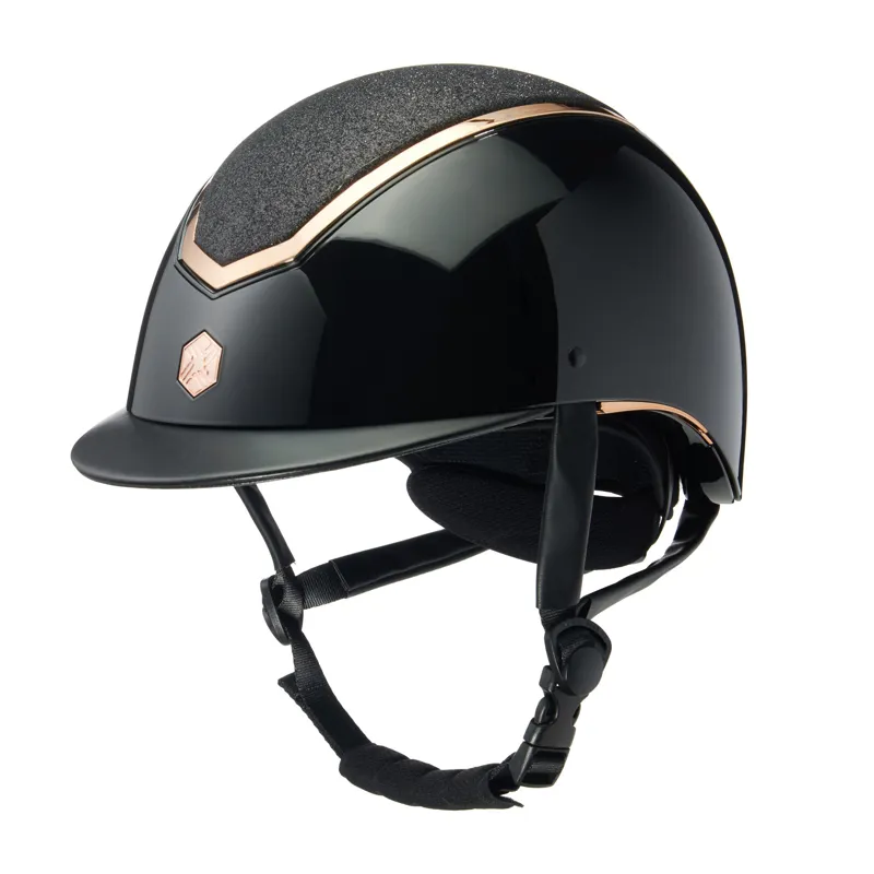 EQX Charles Owen Kylo Hat Gloss - Black/Rose Gold