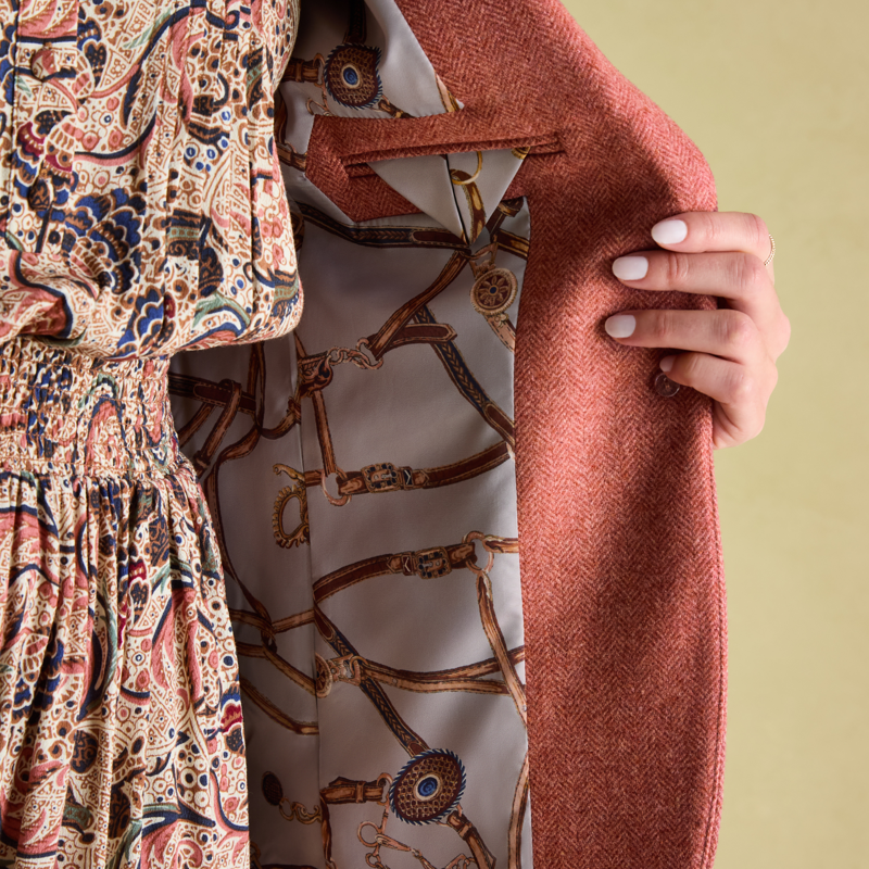 Joules Bramble Tweed Blazer - Pink-2