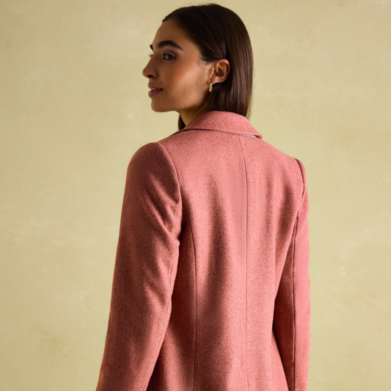 Joules Bramble Tweed Blazer - Pink-3