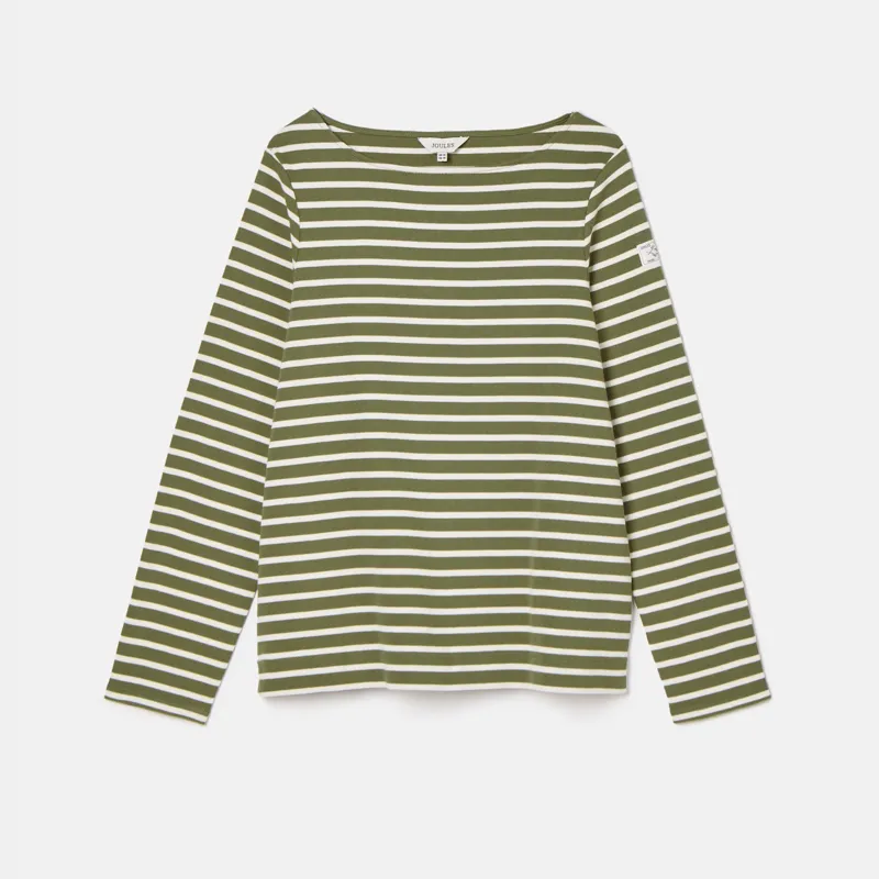 Joules New Harbour Breton Top - Green Stripe
