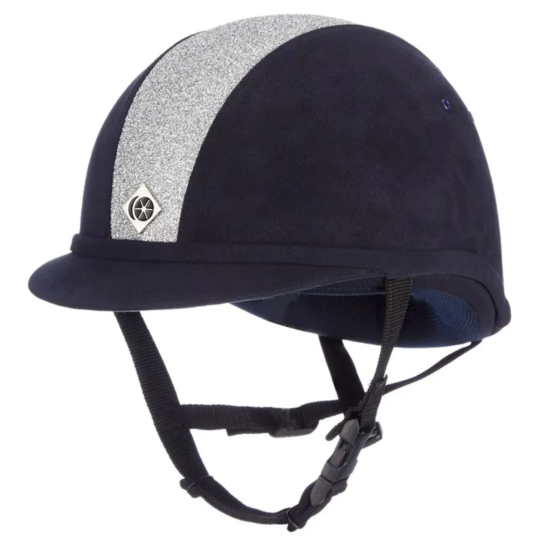 Charles Owen Sparkly YR8 Riding Hat - Navy/Silver