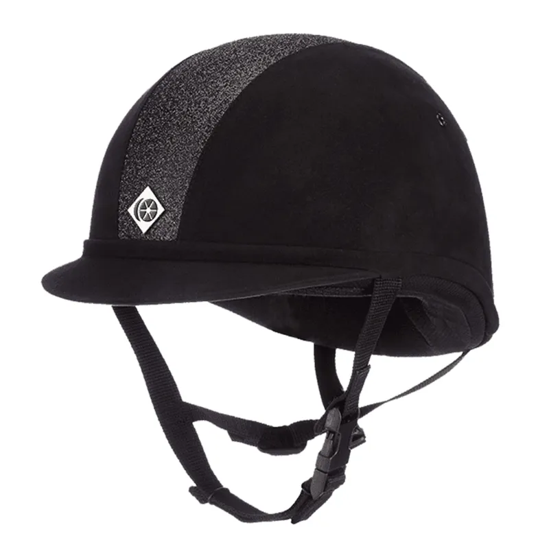 Charles Owen Sparkly YR8 Round Riding Hat - Black/Black