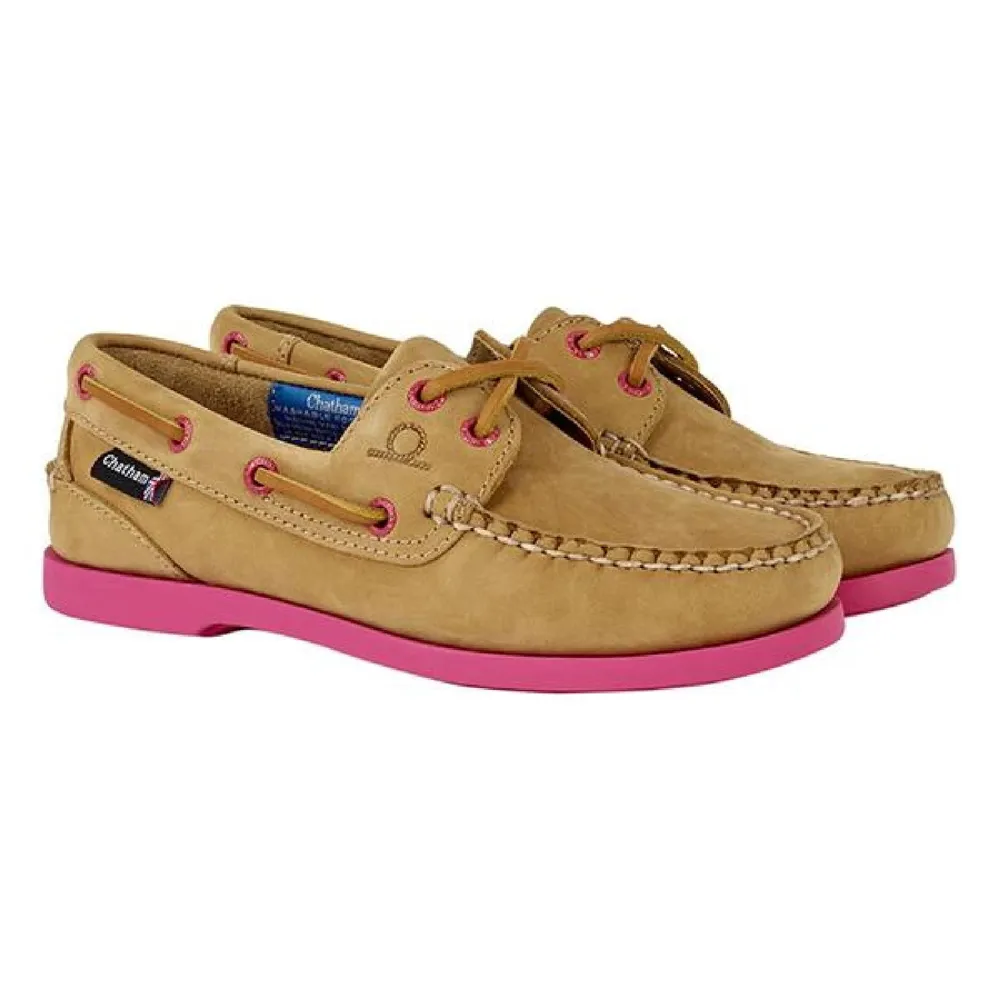 Chatham Marine Ladies Pippa G2 Deck Shoe - Pink/Tan