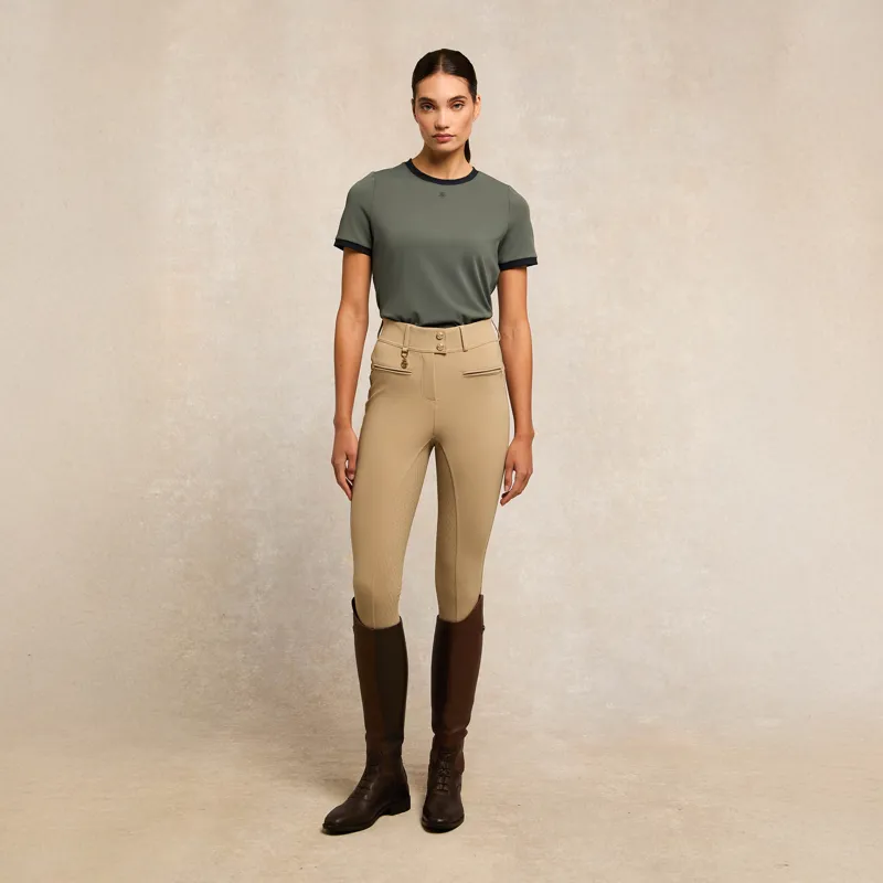 Holland Cooper Chiltern Ringer Tee - Dove Grey-3