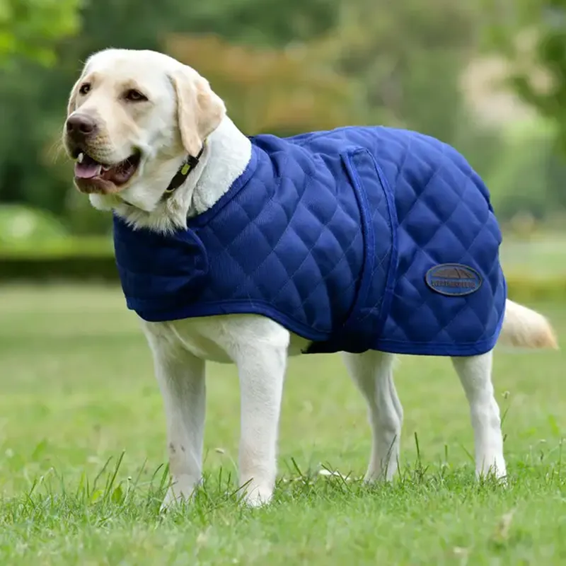 WeatherBeeta ComFiTec Deluxe Diamond Quilt Dog Coat - Navy-2