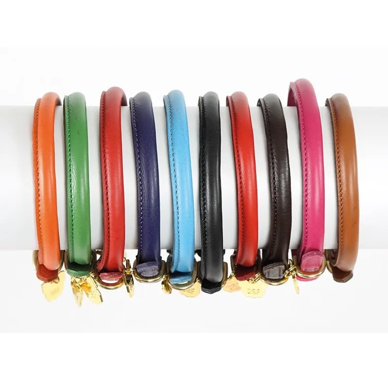 Digby and Fox Rolled Leather Dog Collar - Lilac-1