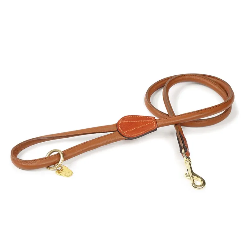 Digby and Fox Rolled Leather Dog Lead - Tan
