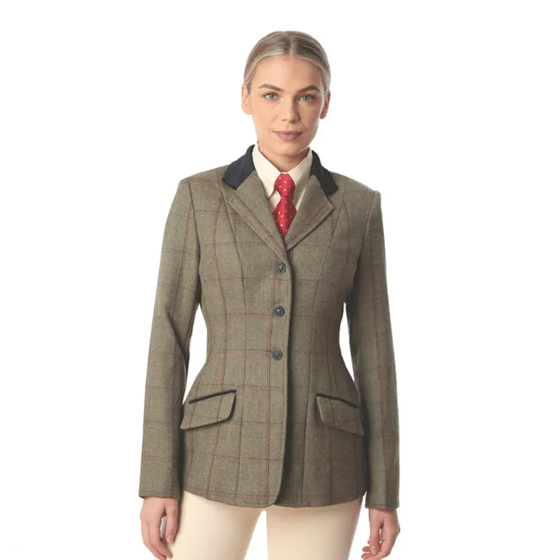 Equetech Launton Deluxe Tweed Riding Jacket - Green-1