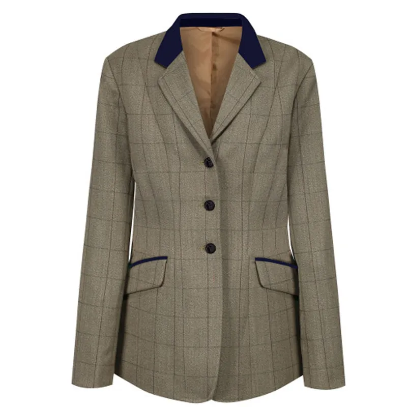 Equetech Junior Foxbury Deluxe Tweed Riding Jacket - Olive