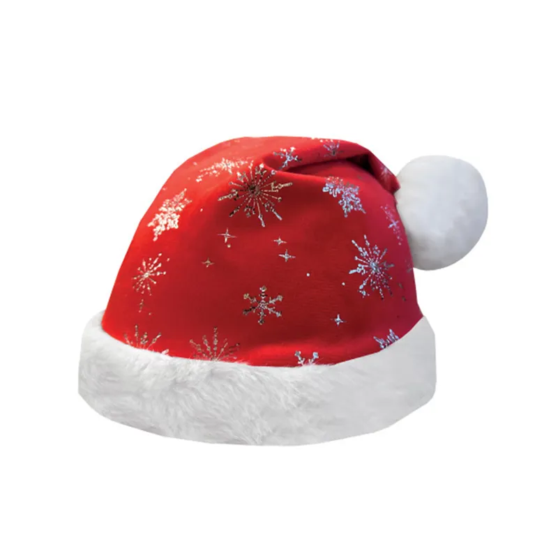 Equetech Childrens Santa Glitter Snowflake Hat Silk - Red