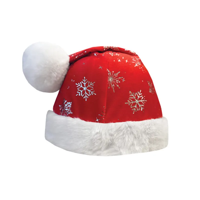 Equetech Childrens Santa Glitter Snowflake Hat Silk - Red-1