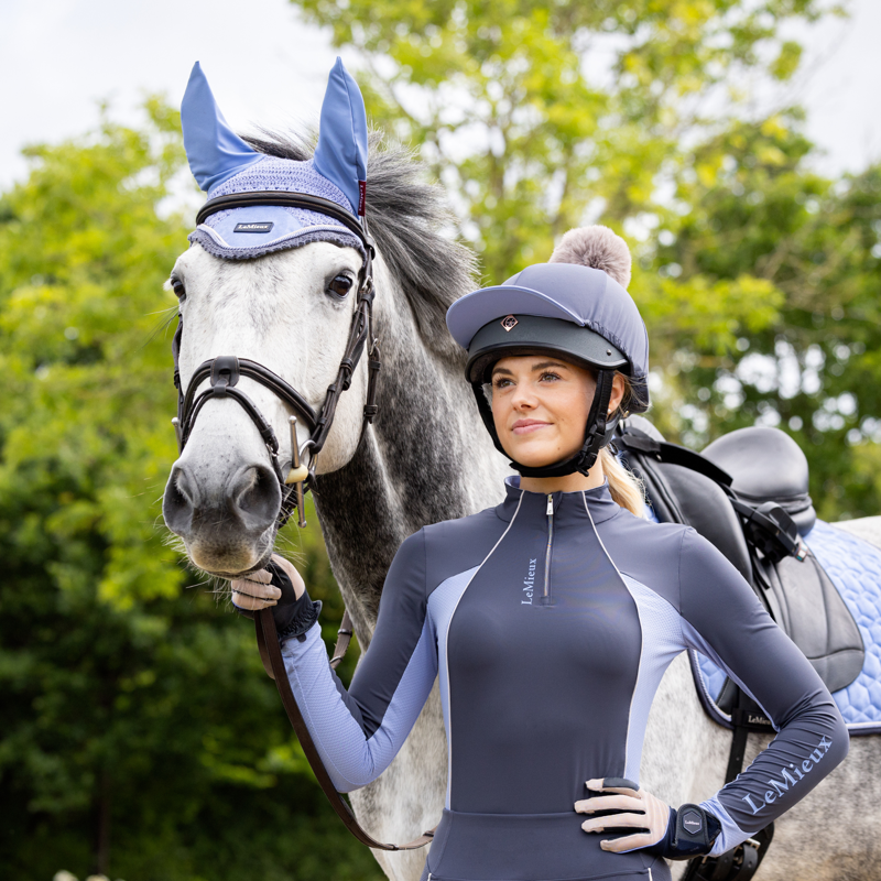 LeMieux Esme Hat Silk - Dusk Blue-3