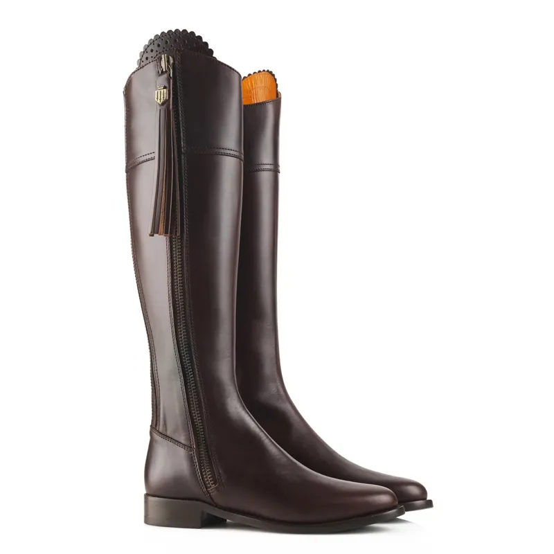 Fairfax and Favor Flat Regina Leather Boot - Mahogany