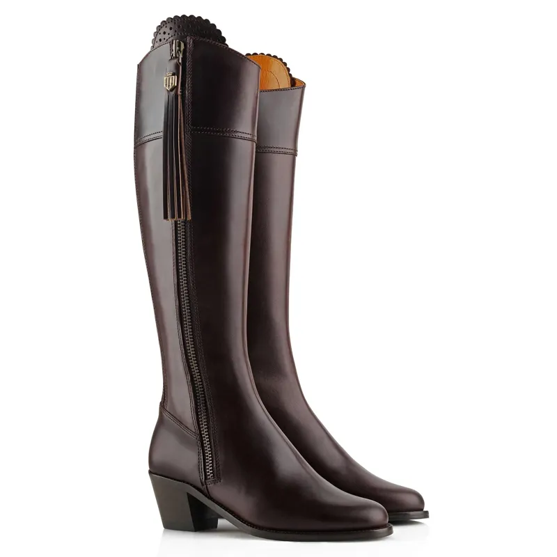 Fairfax and Favor Heeled Regina Leather Boot - Mahogany